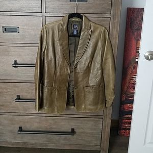 Green leather jacket